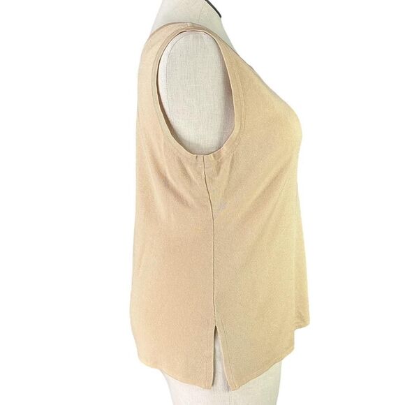 Exclusively Misook Tank Top Women 1X Beige Signature Knit Scoop Neck Shell - Picture 3 of 5
